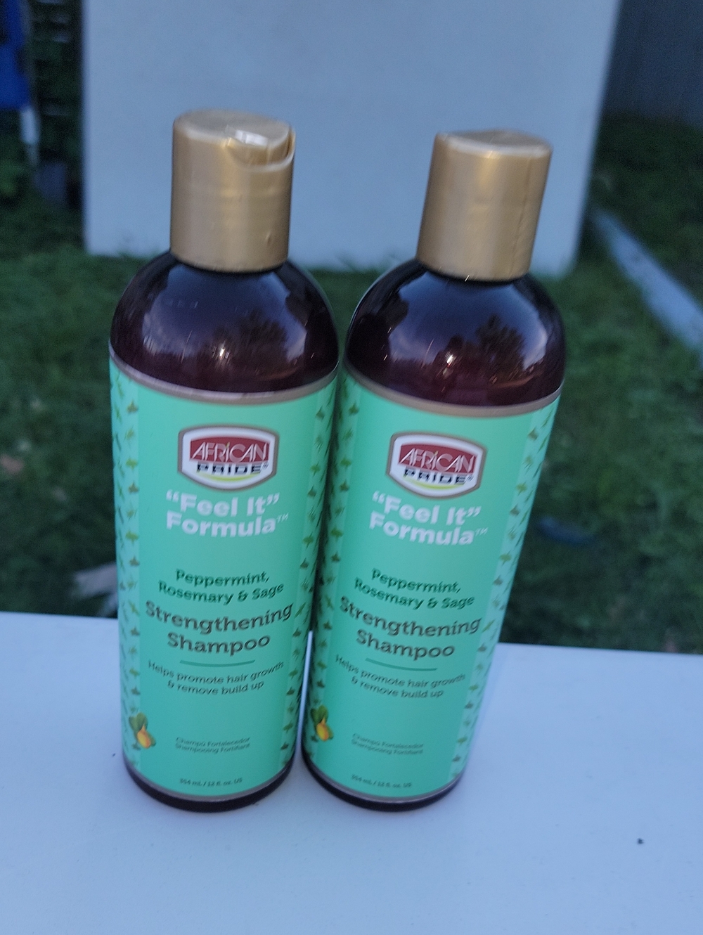 African Pride "Feel It" Strengthening Shampoo - Mint Green Bottle (2 Pack)